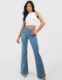 Calça Jeans EleganceFit - Cintura Alta Cruzada [CALÇA PARA UM EFEITO BARRIGA CHAPADA]